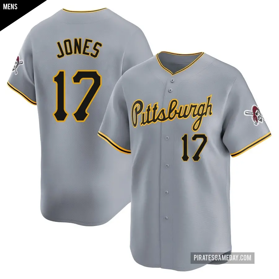 Men's Pittsburgh Pirates ＃17 Jared Jones Limited Gray Away Jersey