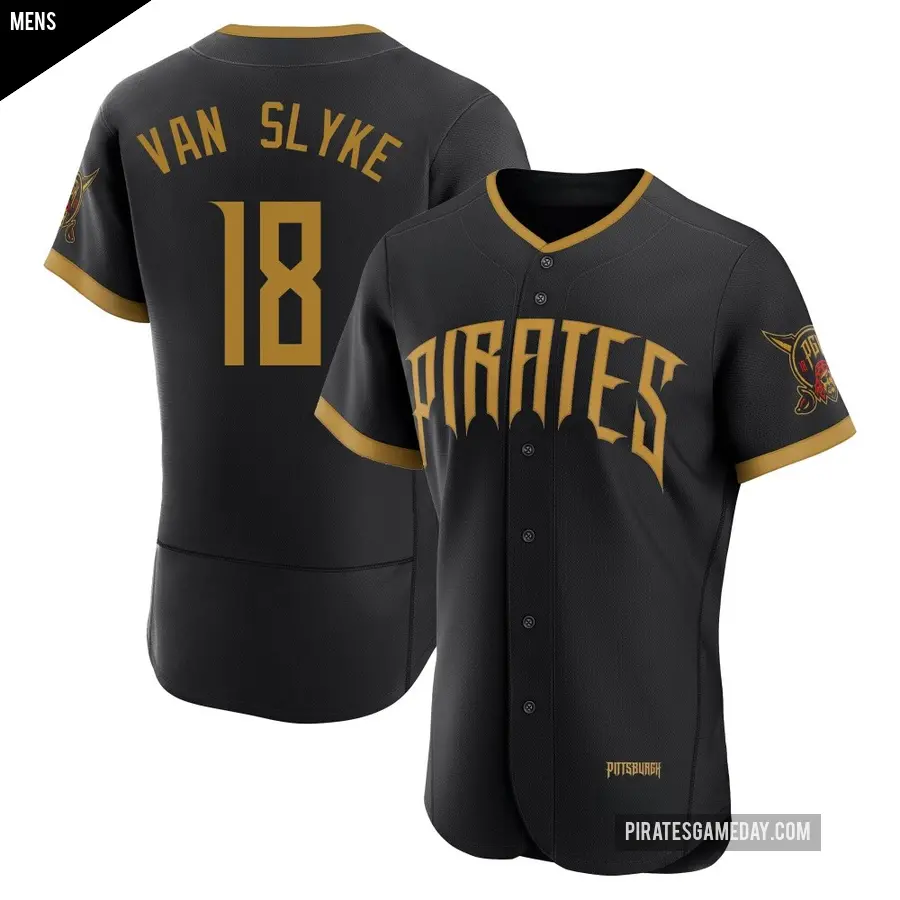 Men's Pittsburgh Pirates ＃18 Andy Van Slyke Authentic Black 2026 City Connect Stadium Jersey