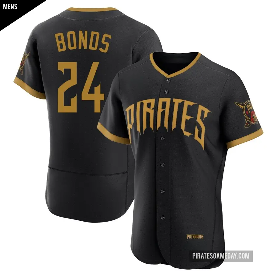 Men's Pittsburgh Pirates ＃24 Barry Bonds Authentic Black 2026 City Connect Stadium Jersey