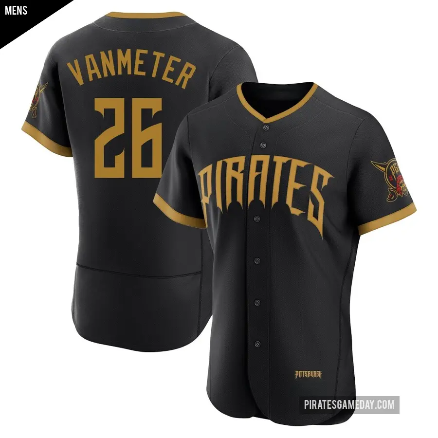 Men's Pittsburgh Pirates ＃26 Josh VanMeter Authentic Black 2026 City Connect Stadium Jersey