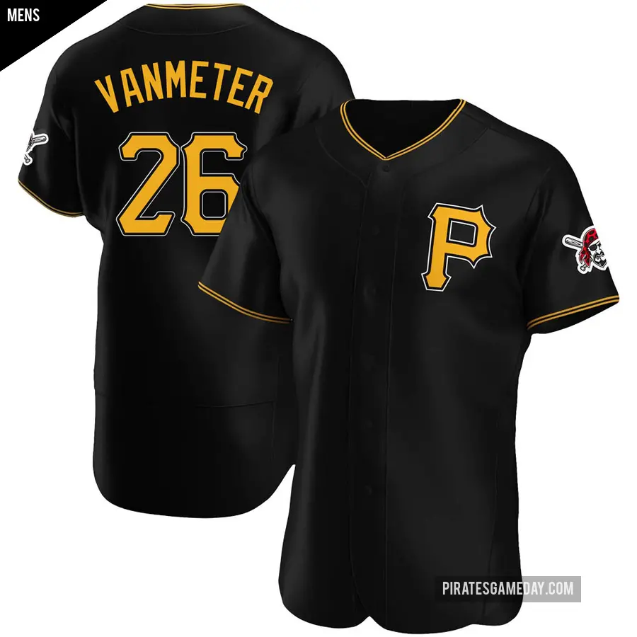 Men's Pittsburgh Pirates ＃26 Josh VanMeter Authentic Black Alternate Jersey