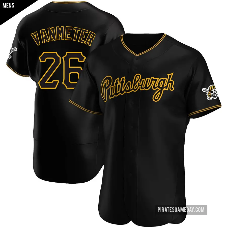 Men's Pittsburgh Pirates ＃26 Josh VanMeter Authentic Black Alternate Team Jersey