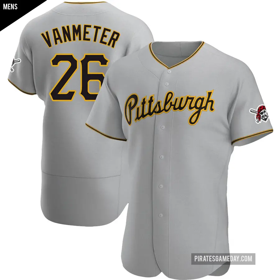 Men's Pittsburgh Pirates ＃26 Josh VanMeter Authentic Gray Road Jersey