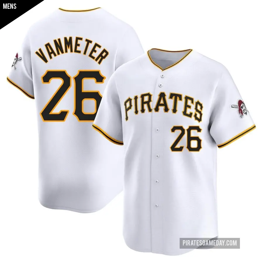 Men's Pittsburgh Pirates ＃26 Josh VanMeter Limited White Home Jersey