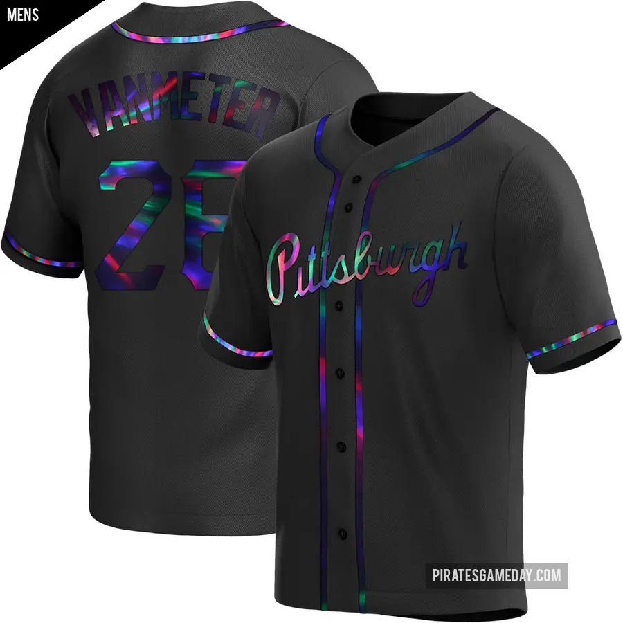 Men's Pittsburgh Pirates ＃26 Josh VanMeter Replica Black Holographic Alternate Jersey