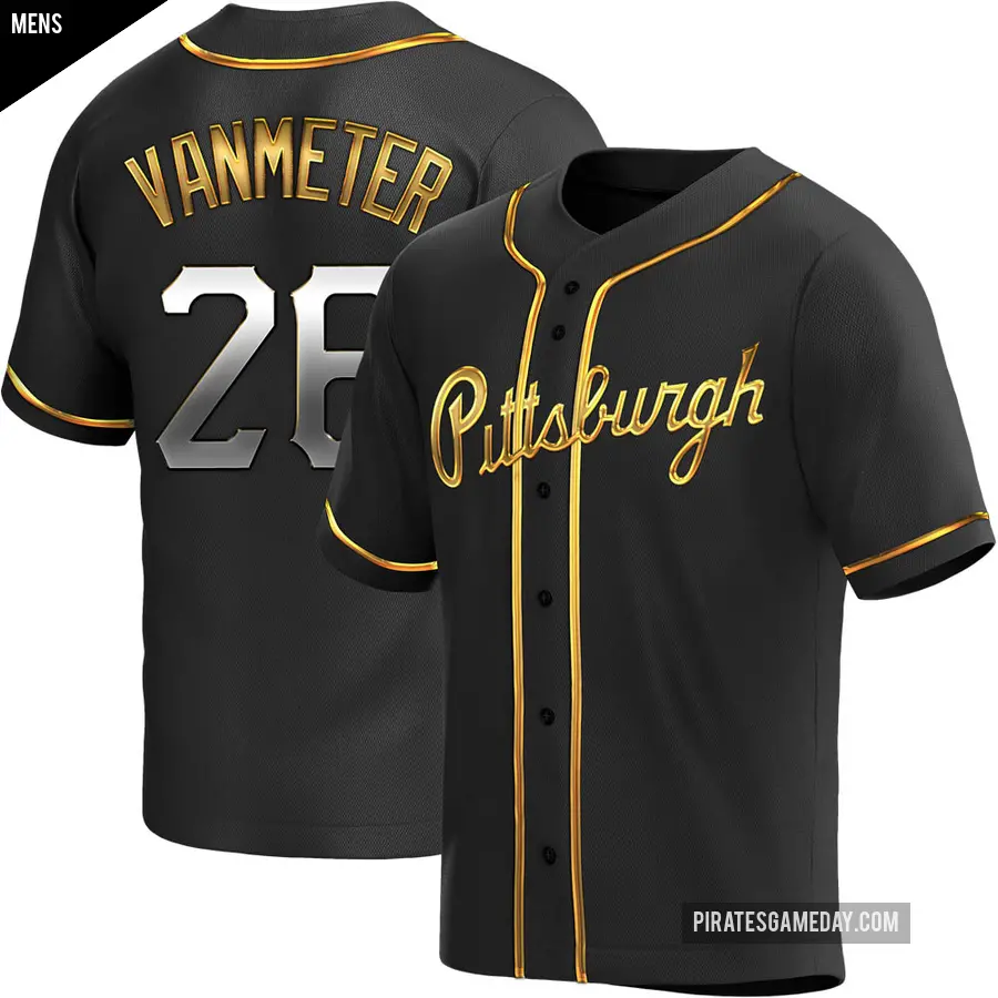 Men's Pittsburgh Pirates ＃26 Josh VanMeter Replica Gold Black en Alternate Jersey