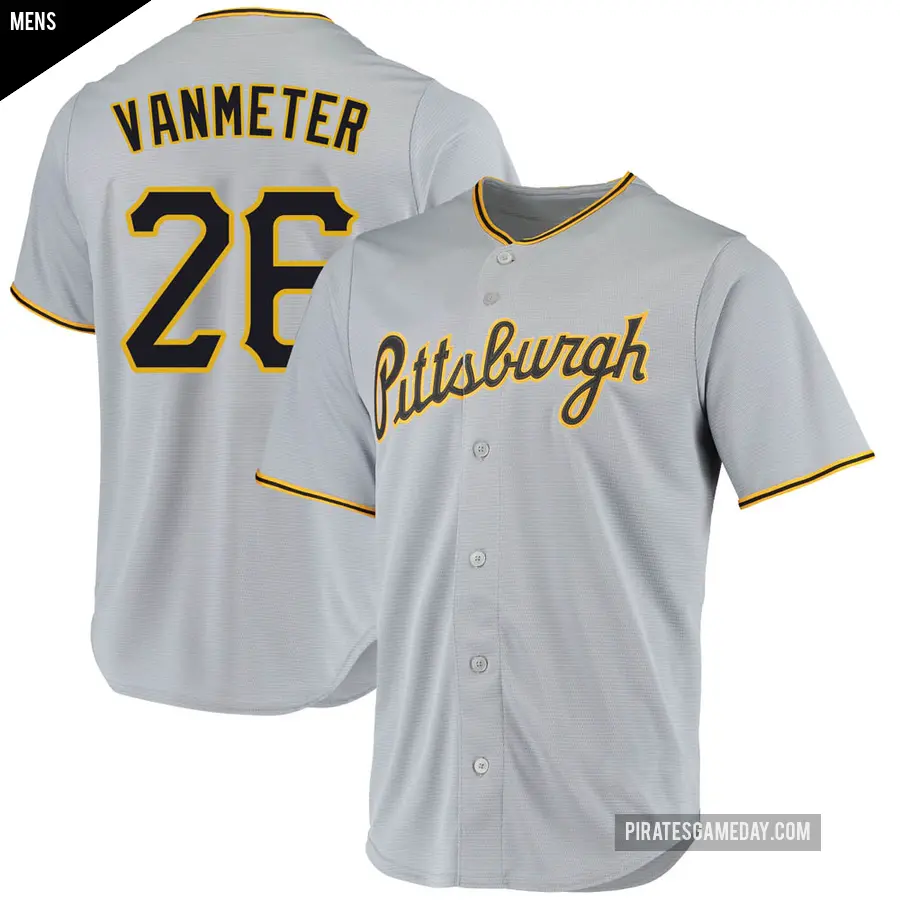 Men's Pittsburgh Pirates ＃26 Josh VanMeter Replica Gray Road Jersey