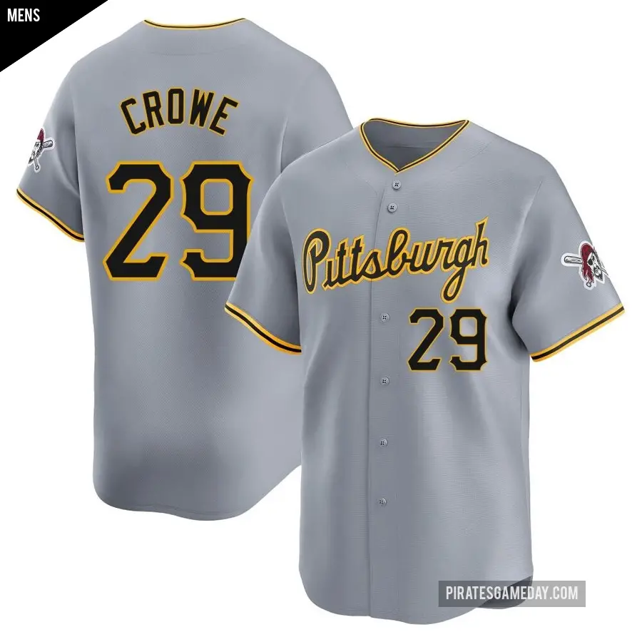Men's Pittsburgh Pirates ＃29 Wil Crowe Limited Gray Away Jersey