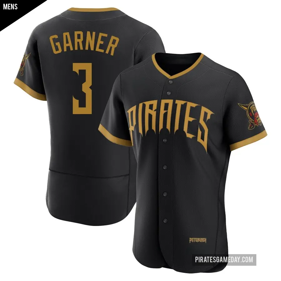 Men's Pittsburgh Pirates ＃3 Phil Garner Authentic Black 2026 City Connect Stadium Jersey