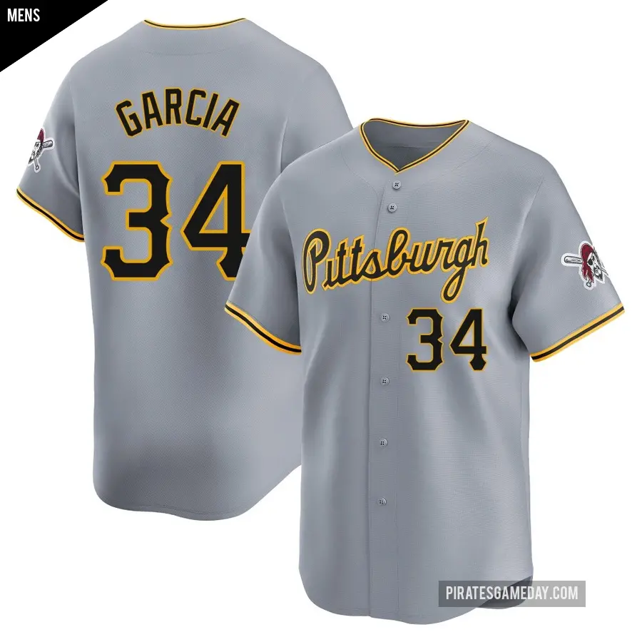 Men's Pittsburgh Pirates ＃34 Jhostynxon Garcia Limited Gray Away Jersey