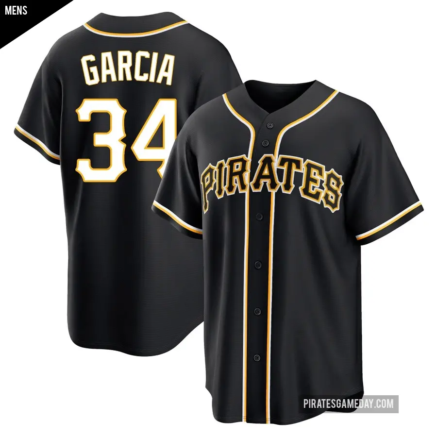 Men's Pittsburgh Pirates ＃34 Jhostynxon Garcia Replica Black Fashion Out Jersey
