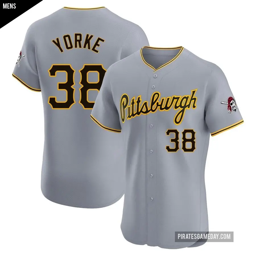 Men's Pittsburgh Pirates ＃38 Nick Yorke Elite Gray Road Jersey