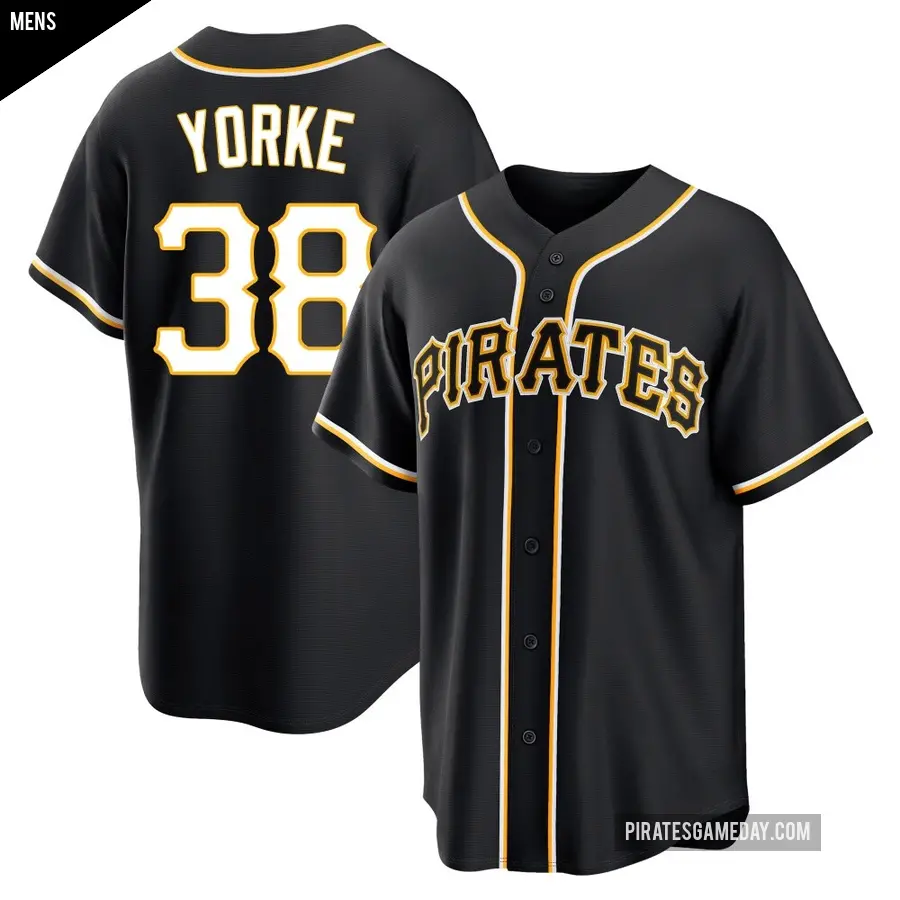 Men's Pittsburgh Pirates ＃38 Nick Yorke Replica Black Fashion Out Jersey