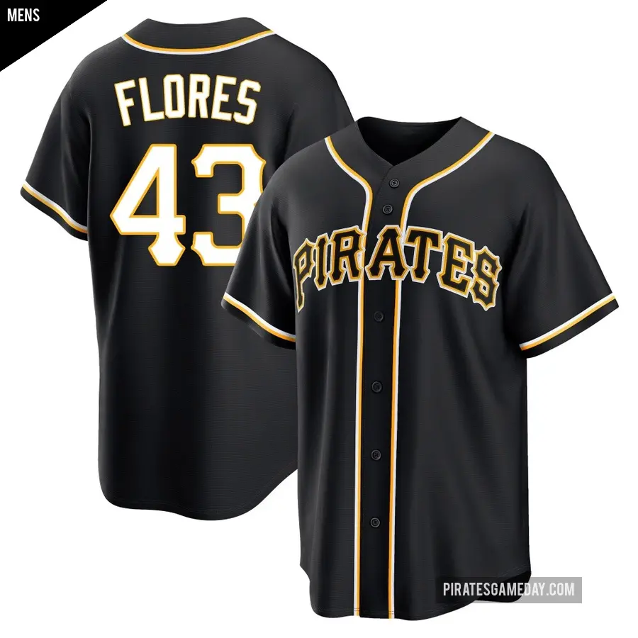 Men's Pittsburgh Pirates ＃43 Rafael Flores Replica Black Fashion Out Jersey