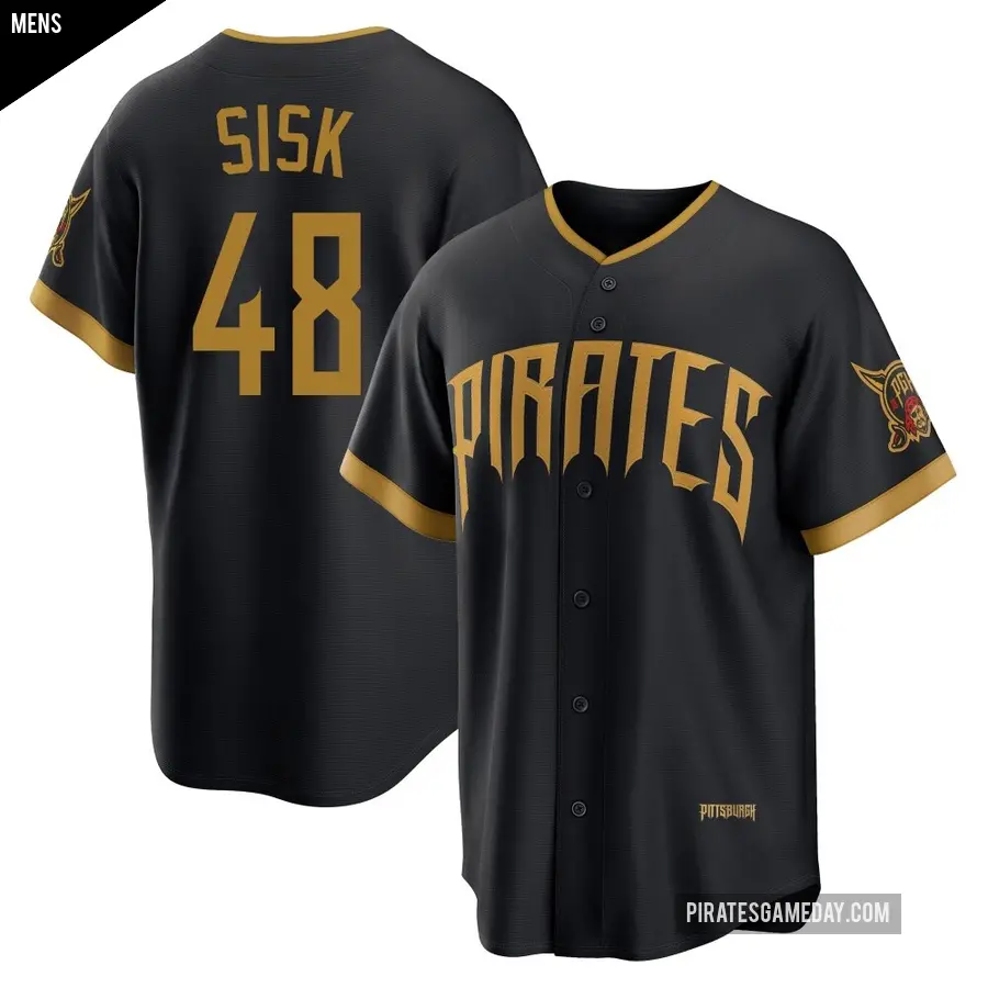 Men's Pittsburgh Pirates ＃48 Evan Sisk Limited Black 2026 City Connect Stadium Jersey