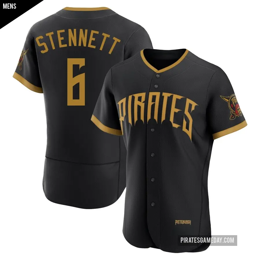 Men's Pittsburgh Pirates ＃6 Rennie Stennett Authentic Black 2026 City Connect Stadium Jersey