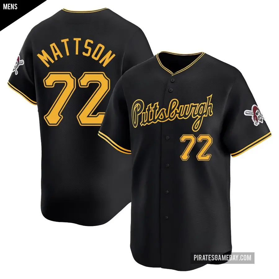 Men's Pittsburgh Pirates ＃72 Isaac Mattson Limited Black Alternate Jersey