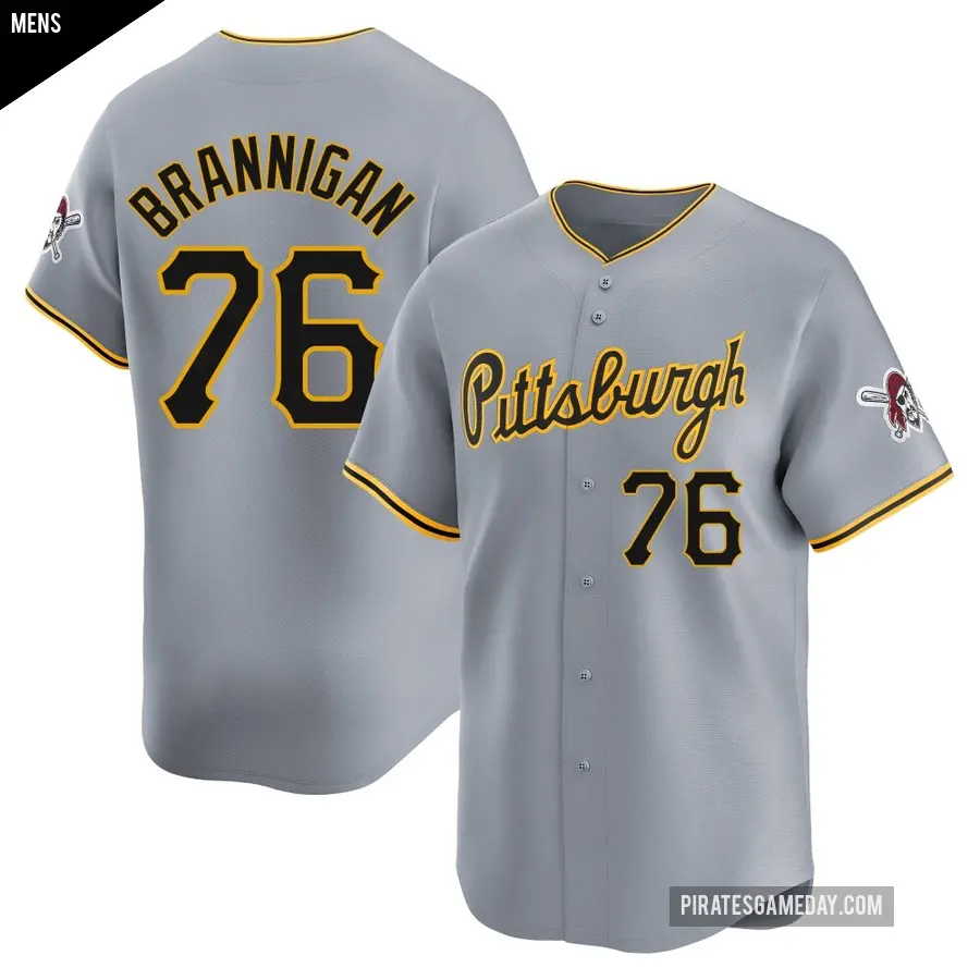 Men's Pittsburgh Pirates ＃76 Jack Brannigan Limited Gray Away Jersey