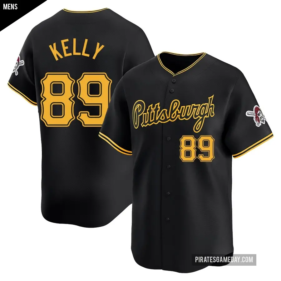 Men's Pittsburgh Pirates ＃89 Antwone Kelly Limited Black Alternate Jersey