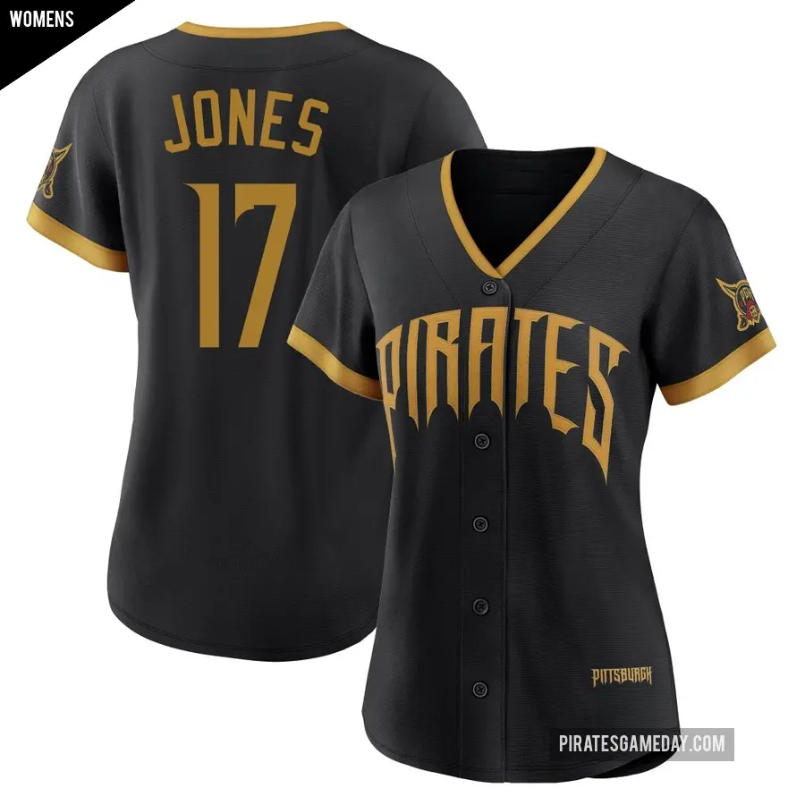 Women's Pittsburgh Pirates ＃17 Jared Jones Limited Black 2026 City Connect Stadium Jersey