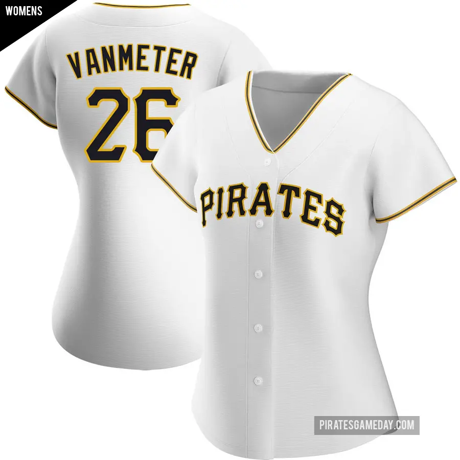 Women's Pittsburgh Pirates ＃26 Josh VanMeter Authentic White Home Jersey