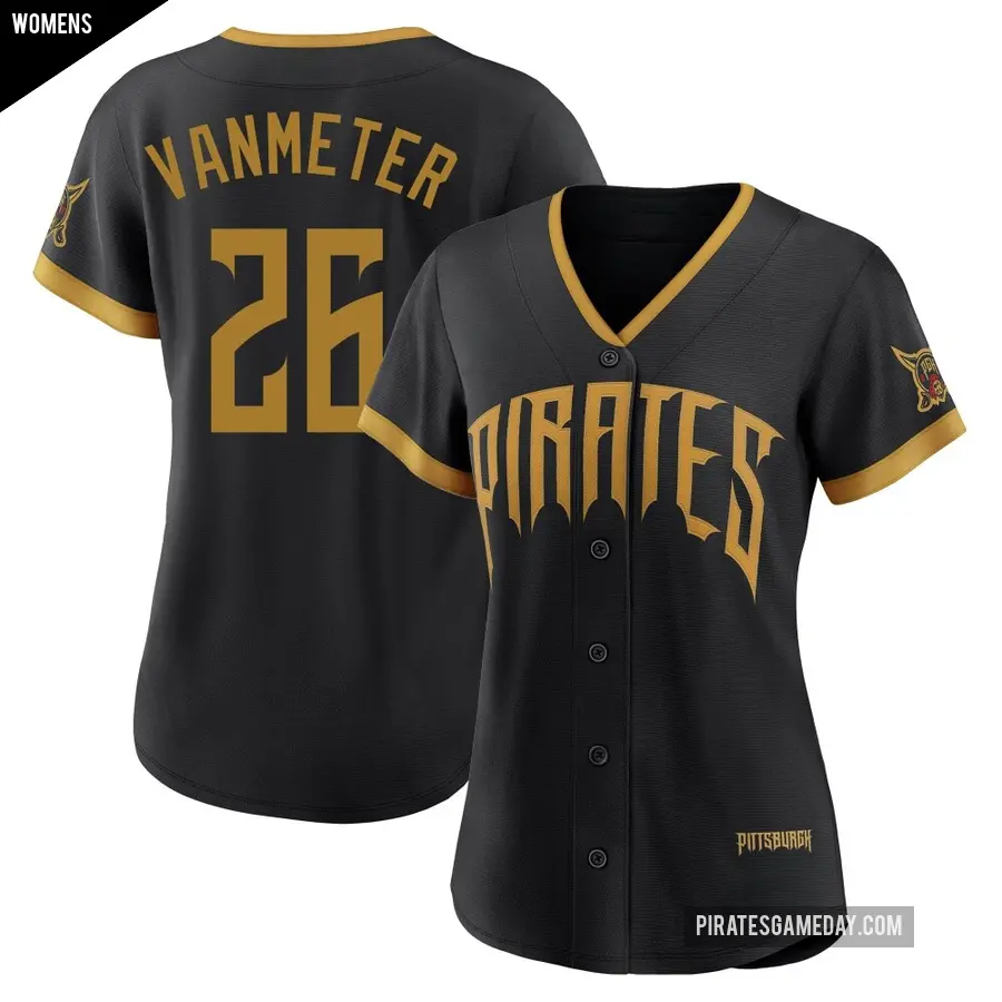 Women's Pittsburgh Pirates ＃26 Josh VanMeter Limited Black 2026 City Connect Stadium Jersey