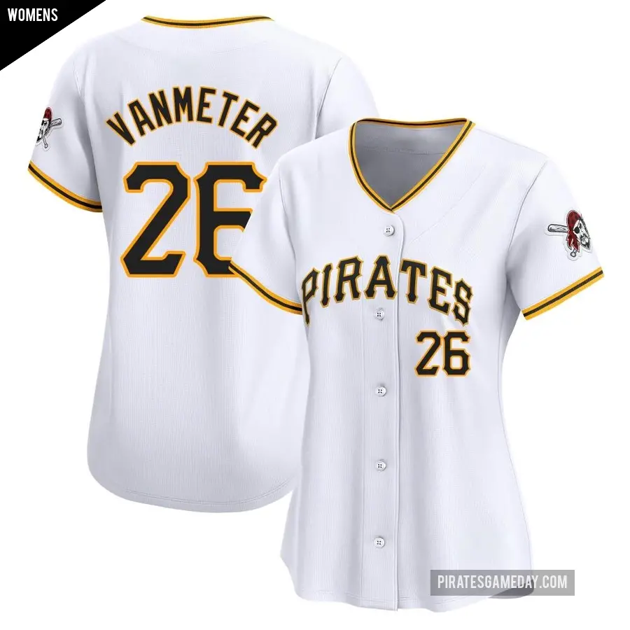 Women's Pittsburgh Pirates ＃26 Josh VanMeter Limited White Home Jersey