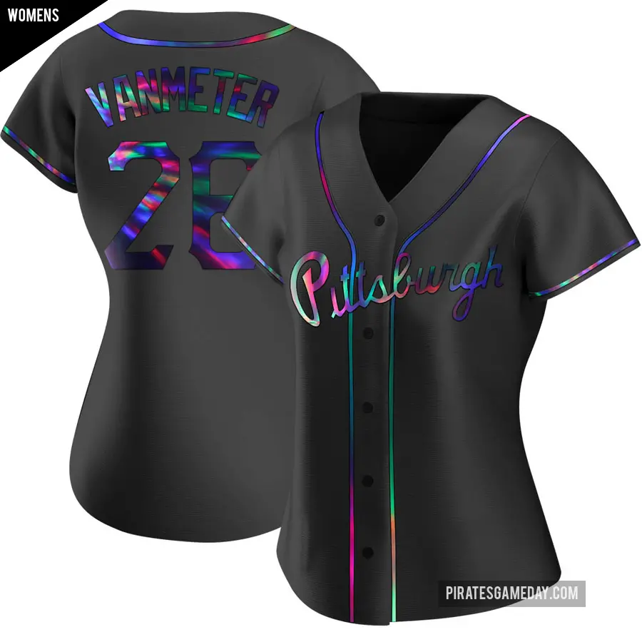 Women's Pittsburgh Pirates ＃26 Josh VanMeter Replica Black Holographic Alternate Jersey