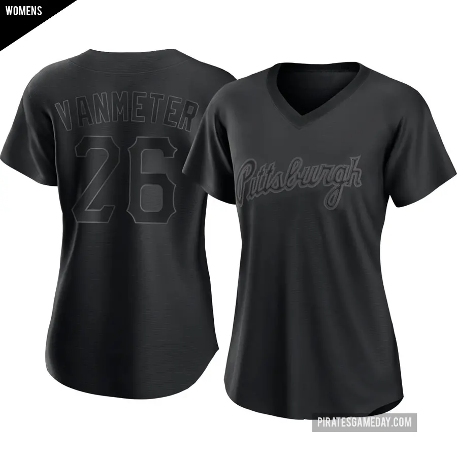 Women's Pittsburgh Pirates ＃26 Josh VanMeter Replica Black Pitch Fashion Jersey