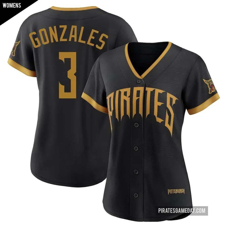 Women's Pittsburgh Pirates ＃3 Nick Gonzales Limited Black 2026 City Connect Stadium Jersey