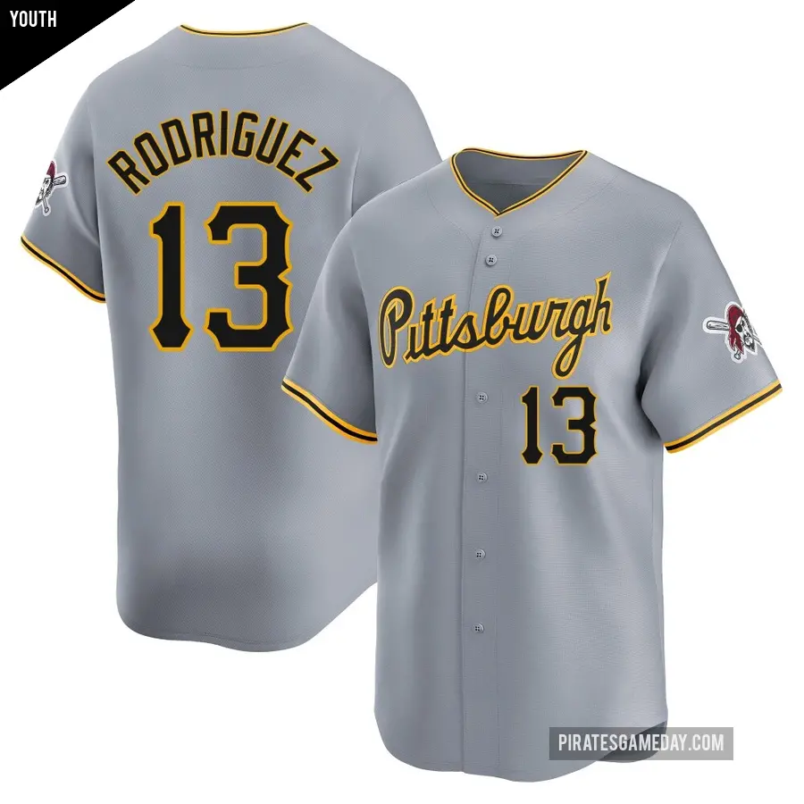 Youth Pittsburgh Pirates ＃13 Endy Rodriguez Limited Gray Away Jersey