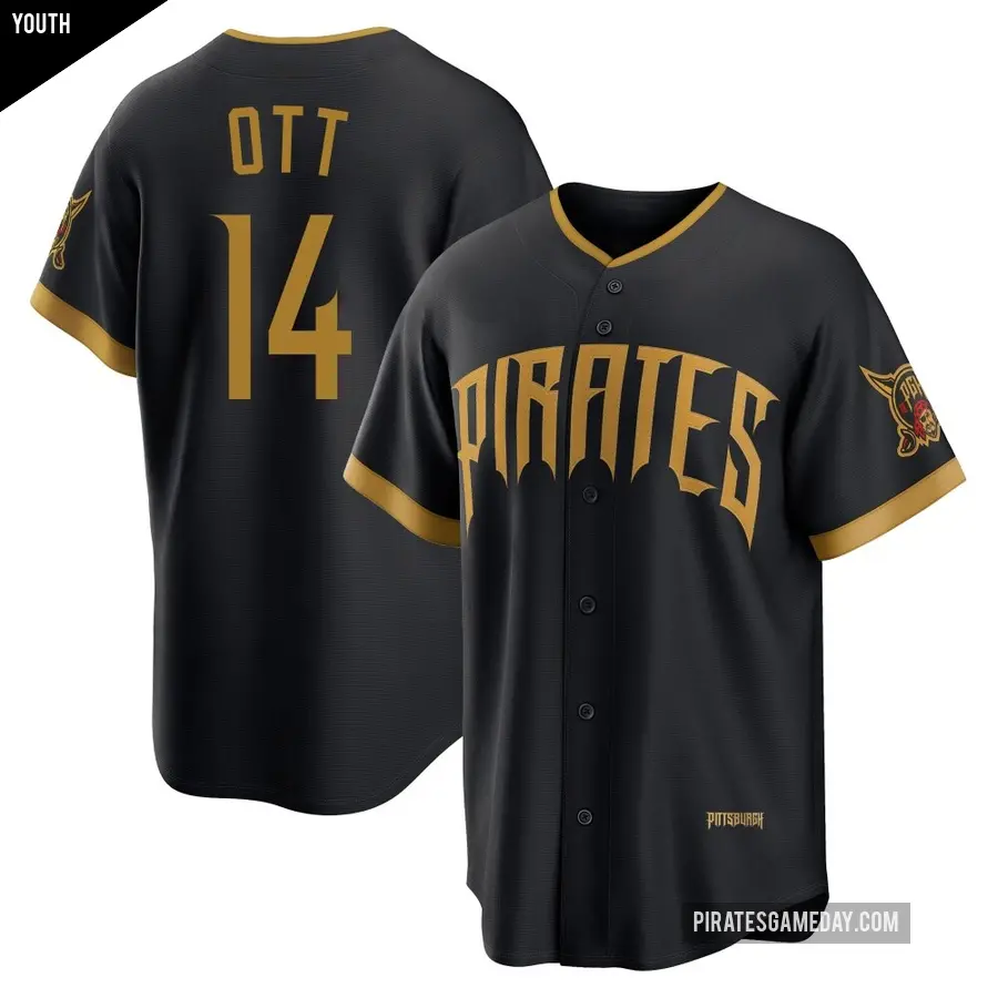 Youth Pittsburgh Pirates ＃14 Ed Ott Limited Black 2026 City Connect Stadium Jersey
