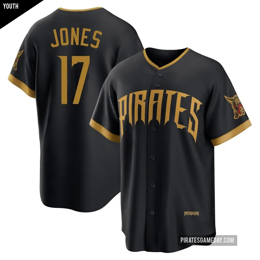 Youth Pittsburgh Pirates ＃17 Jared Jones Limited Black 2026 City Connect Stadium Jersey
