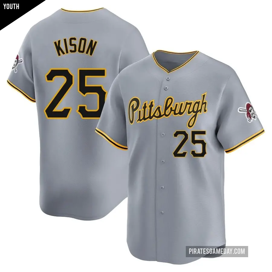 Youth Pittsburgh Pirates ＃25 Bruce Kison Limited Gray Away Jersey