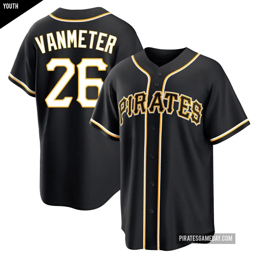 Youth Pittsburgh Pirates ＃26 Josh VanMeter Replica Black Fashion Out Jersey