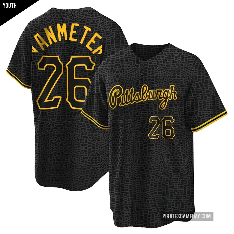 Youth Pittsburgh Pirates ＃26 Josh VanMeter Replica Black Snake Skin City Jersey