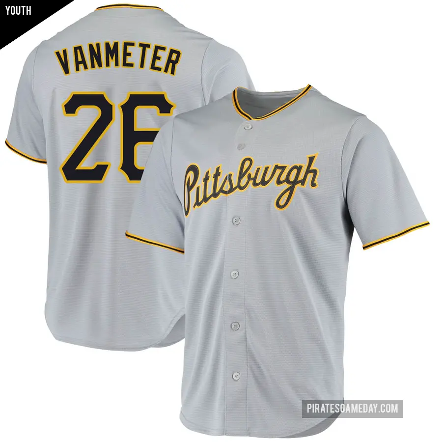 Youth Pittsburgh Pirates ＃26 Josh VanMeter Replica Gray Road Jersey