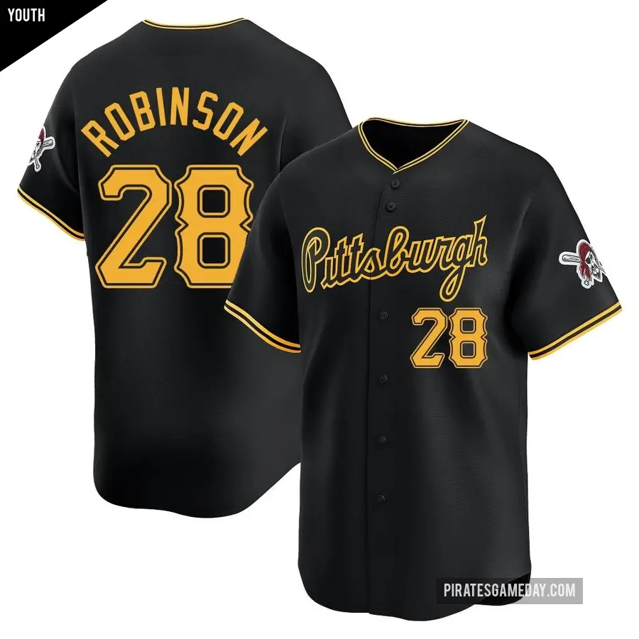 Youth Pittsburgh Pirates ＃28 Bill Robinson Limited Black Alternate Jersey