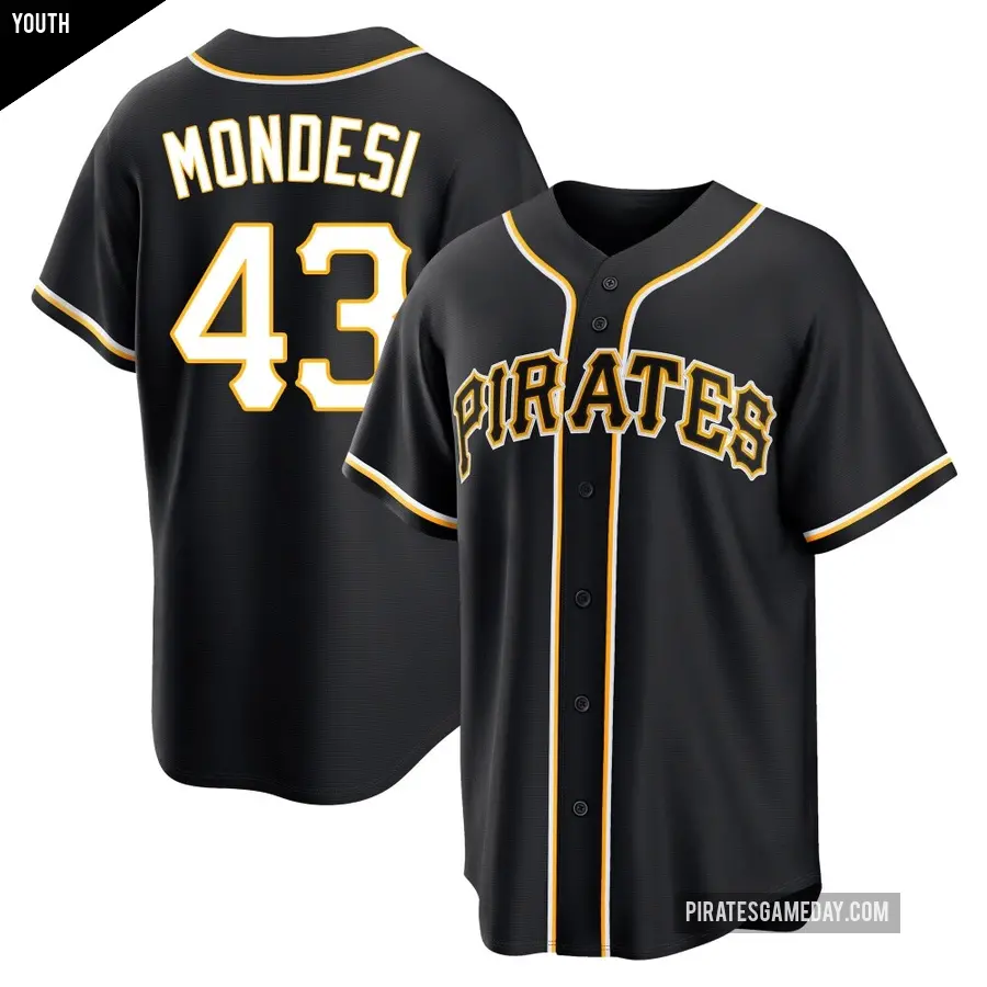 Youth Pittsburgh Pirates ＃43 Raul Mondesi Replica Black Fashion Out Jersey