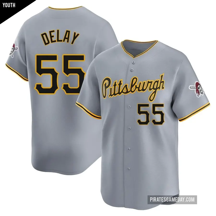 Youth Pittsburgh Pirates ＃55 Jason Delay Limited Gray Away Jersey