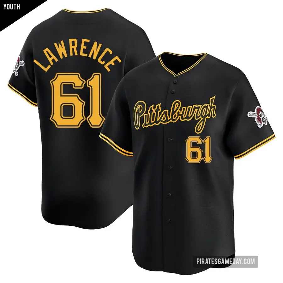 Youth Pittsburgh Pirates ＃61 Justin Lawrence Limited Black Alternate Jersey