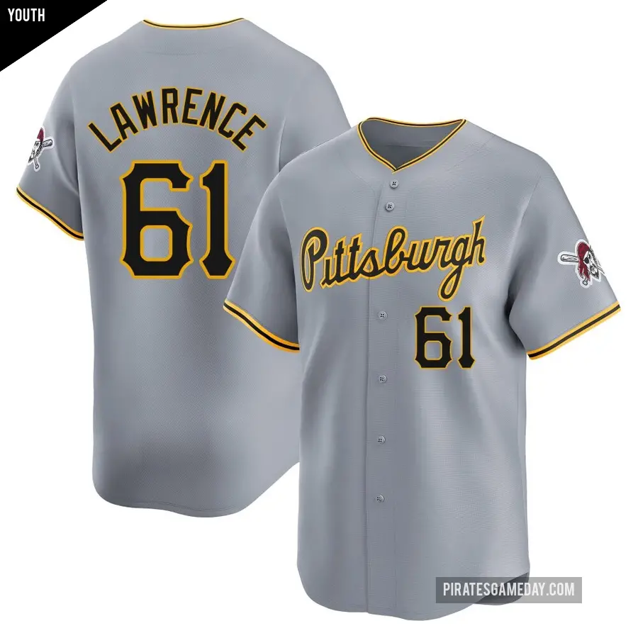 Youth Pittsburgh Pirates ＃61 Justin Lawrence Limited Gray Away Jersey