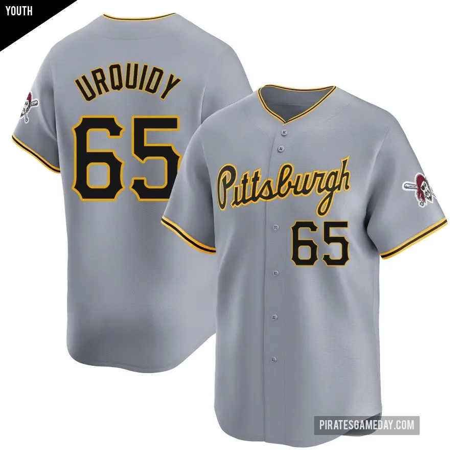 Youth Pittsburgh Pirates ＃65 Jose Urquidy Limited Gray Away Jersey