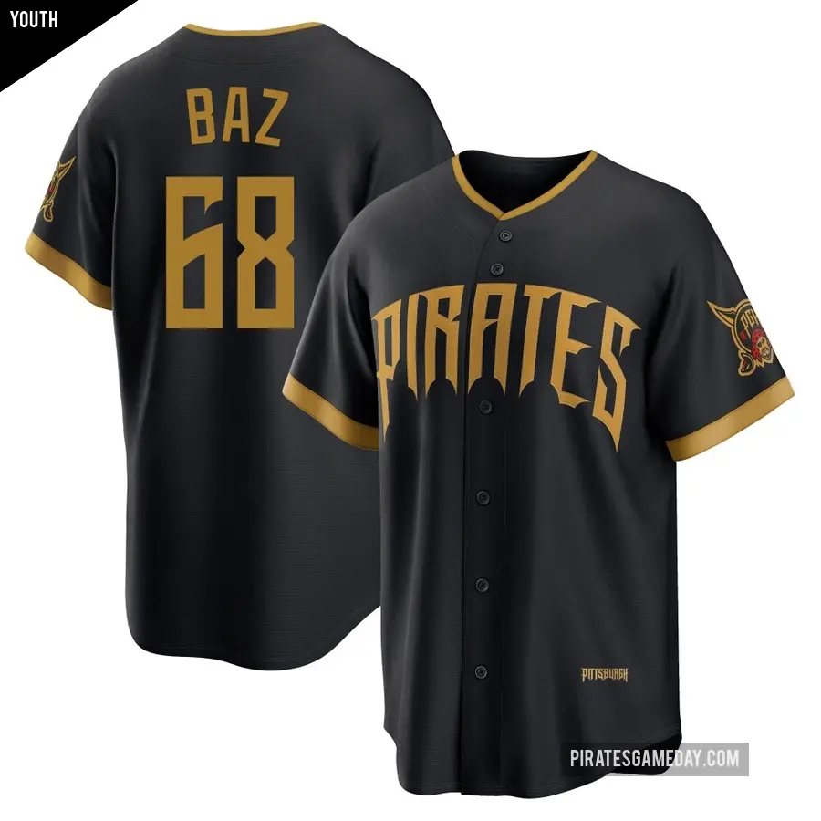 Youth Pittsburgh Pirates ＃68 Shane Baz Limited Black 2026 City Connect Stadium Jersey