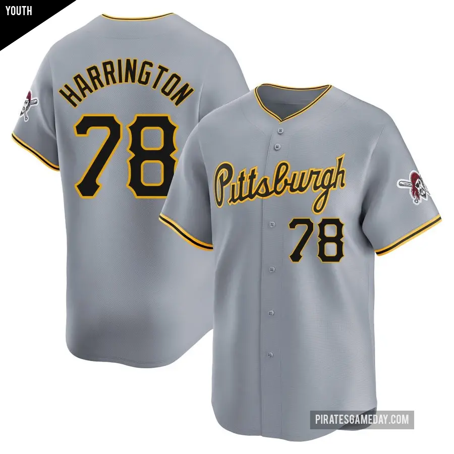 Youth Pittsburgh Pirates ＃78 Thomas Harrington Limited Gray Away Jersey