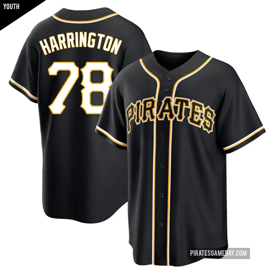 Youth Pittsburgh Pirates ＃78 Thomas Harrington Replica Black Fashion Out Jersey
