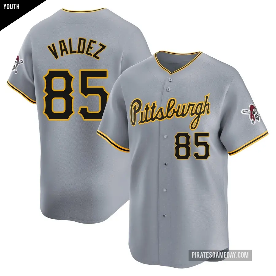 Youth Pittsburgh Pirates ＃85 Esmerlyn Valdez Limited Gray Away Jersey